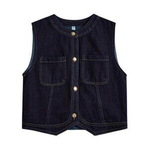 The Story Denim Vest Sleeveless Vest Jacket
